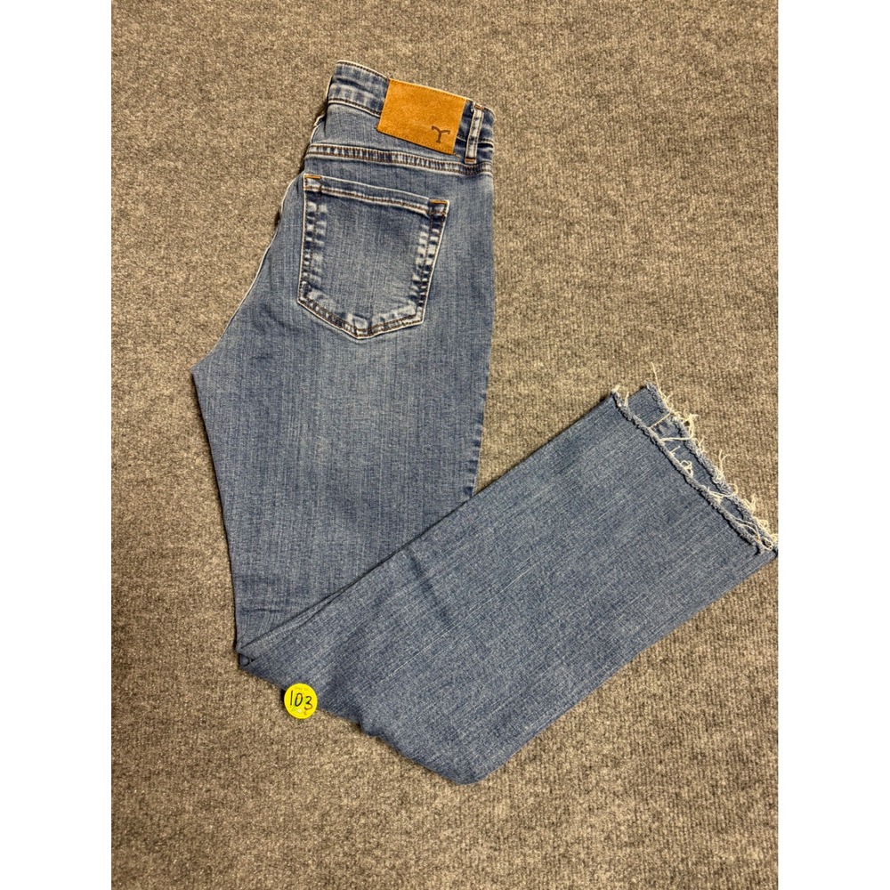 Tecovas Western Goods Women's Blue Medium Wash High Rise Straight Jeans Size 28